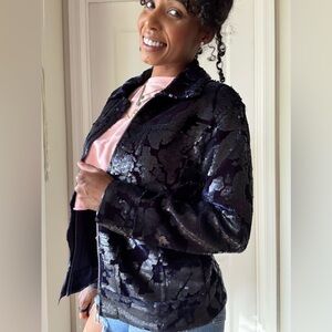 SUNCOO Navy Sequin Jacket